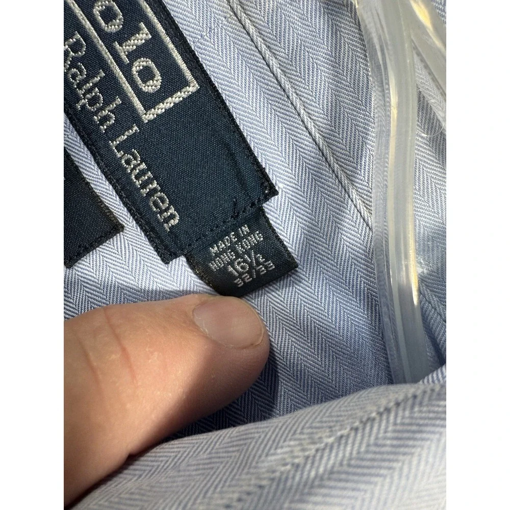 Polo Ralph Lauren Regent Classic Fit Men's 16.5 32/33 Light Blue‎ Long Sleeve
